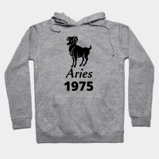 Black Aries Zodiac 1975 Hoodie